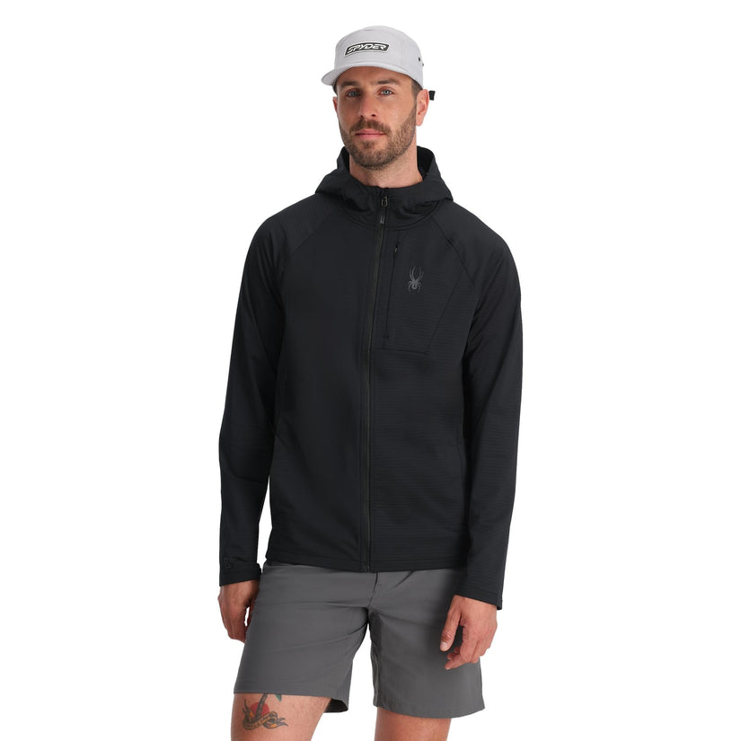 Mens Gridweb Hoodie - Black