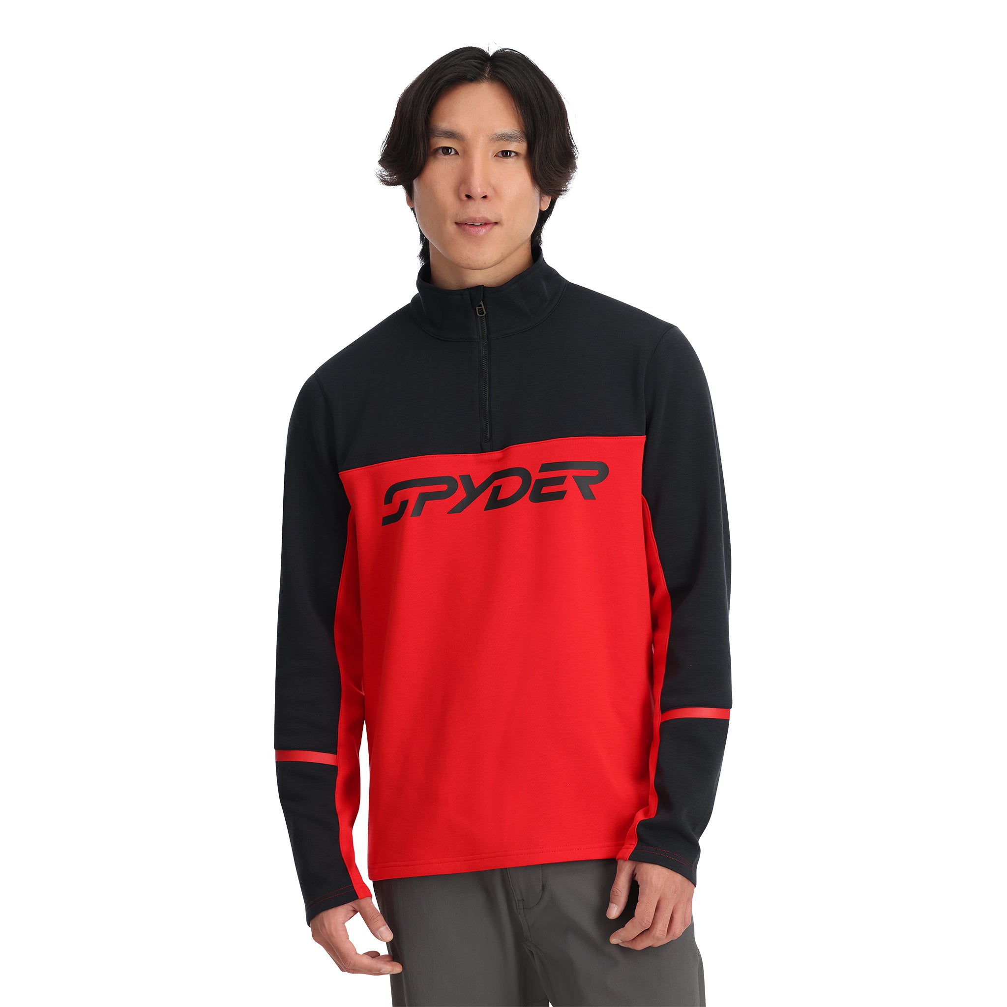 Spyder Half popular Zip Jacket Black And Red Size Medium