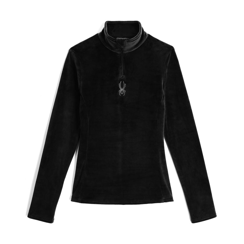 Womens Shimmer Bug Half Zip - Black