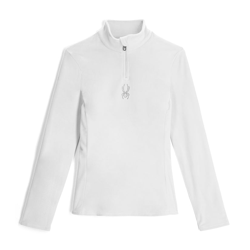 Womens Shimmer Bug Half Zip - White