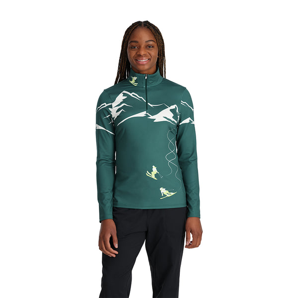 Womens Figure 8 Half Zip - Cypress Green – Spyder