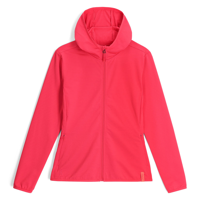 Womens Gridweb Fleece Hoodie - Prism Pink