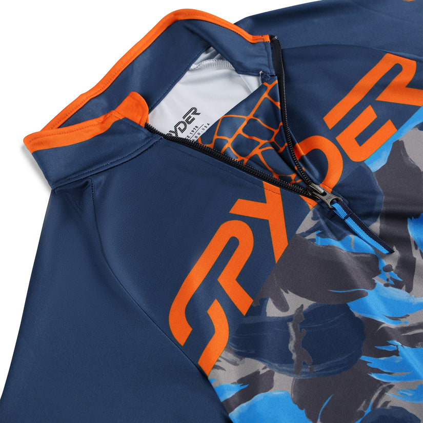 Boys Camo Half Zip - True Navy