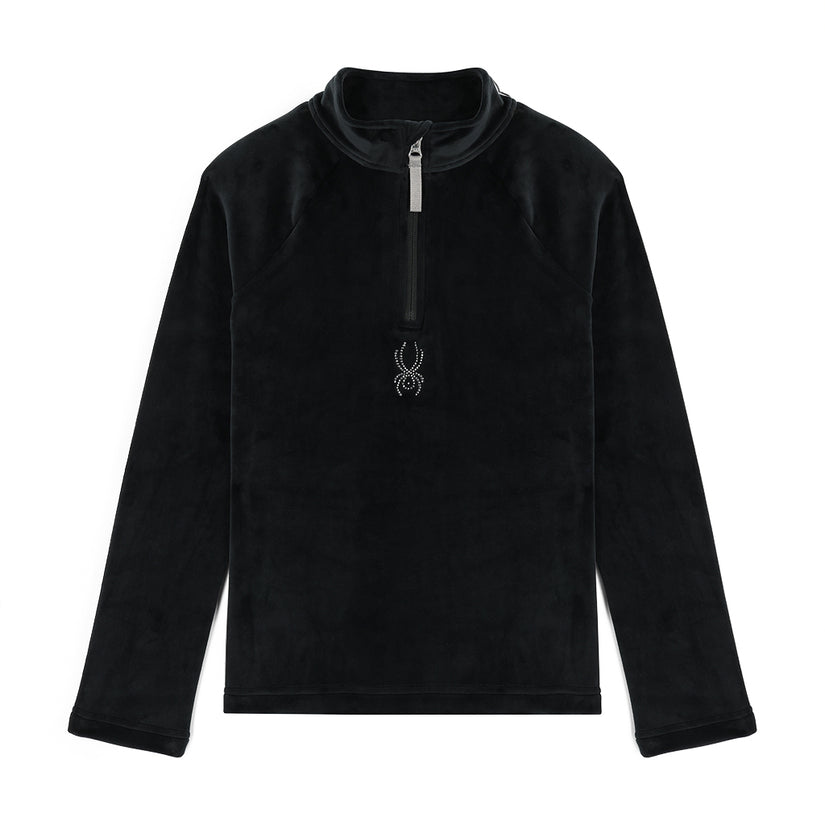 Girls Shimmer Bug Half Zip - Black