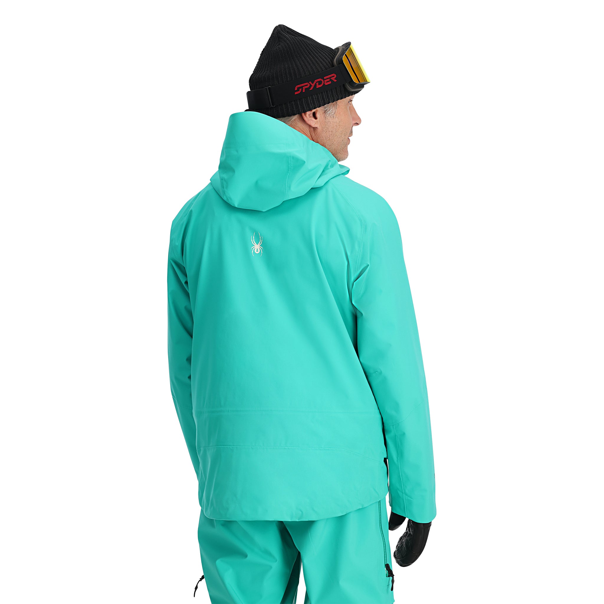 Spyder Hooded Waterproof Jacket Mens shops Size Medium Snowboarding Teal Sealed Zipper