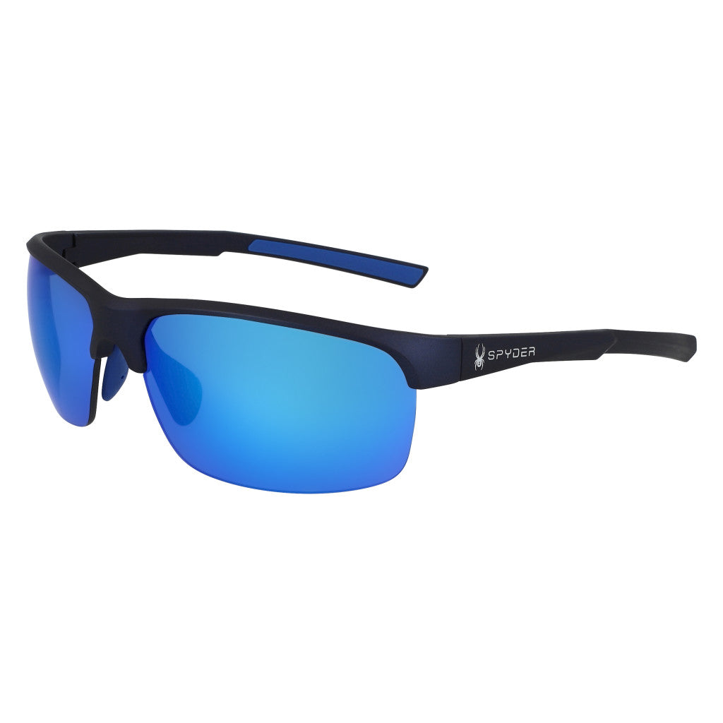 NEW SPYDER SP6002 400 Navy Sunglasses w/Carbon Fiber Temples & Flash Blue  Lens