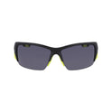 Semi-Rim Sport Wrap Sunglasses - Black