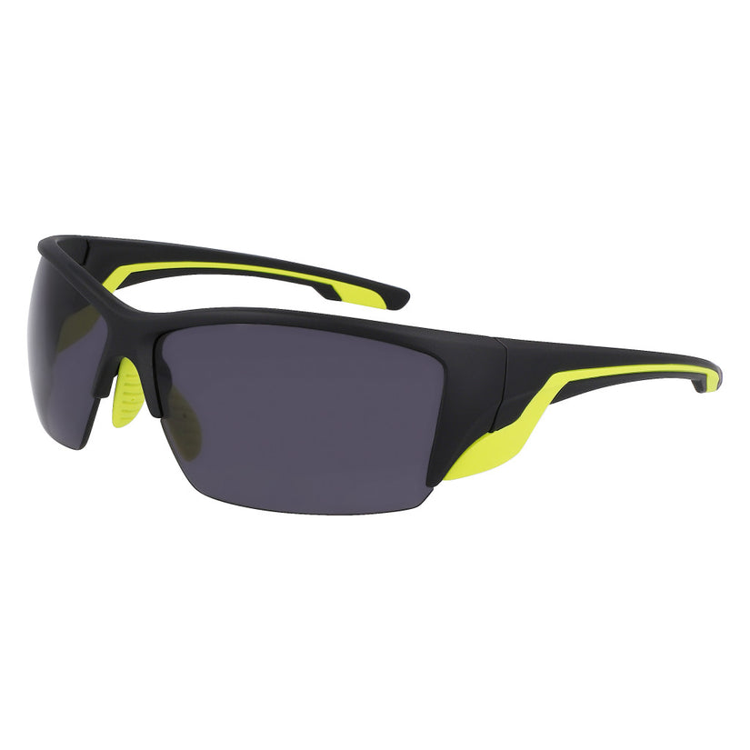 Semi-Rim Sport Wrap Sunglasses - Black