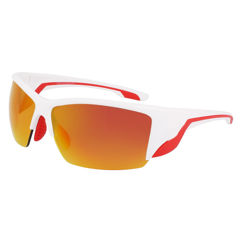 Semi-Rim Sport Wrap Sunglasses - Snow