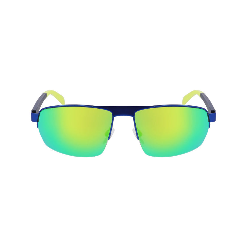 Trendy Semi-Rim Metal Sunglasses - Navy