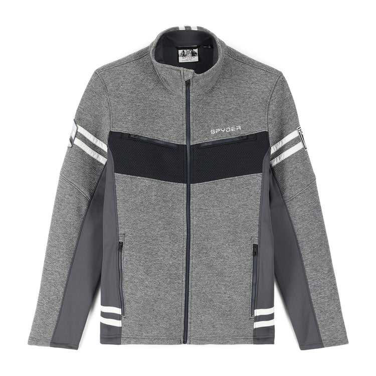 Wengen Encore Full Zip Sweater - Ebony Black (Orange) - Mens | Spyder