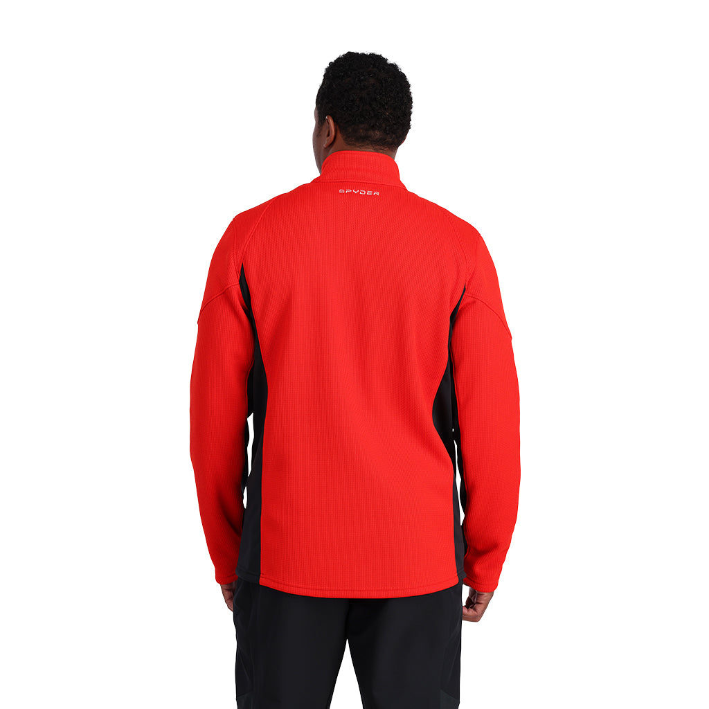 Bandit Full Zip Sweater - Volcano Black (Red) - Mens | Spyder