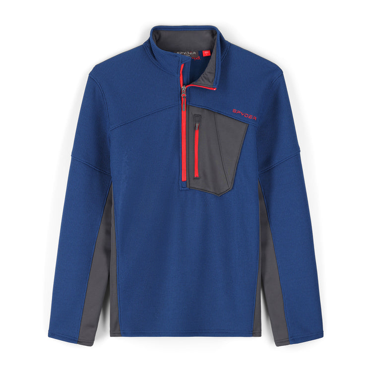 Bandit Half Zip Sweater - Abyss Volcano (Blue) - Mens | Spyder