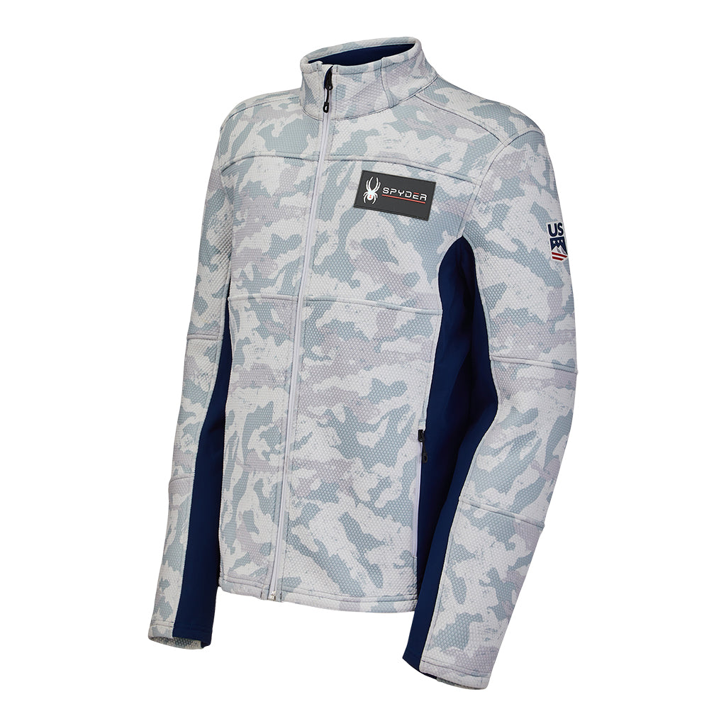 National Encore Full Zip Sweater - Snow Camo (White) - Mens | Spyder