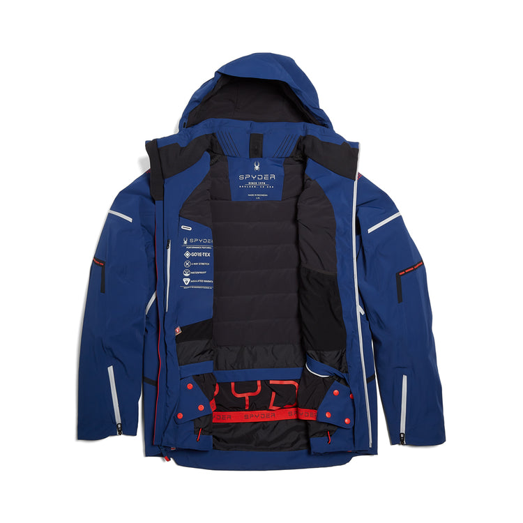 Pinnacle Insulated Ski Jacket Abyss Spyder (Blue) | - - Mens