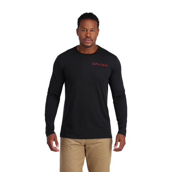 Spyder Logo Tech Shirt Long Sleeve Top - Black - Mens