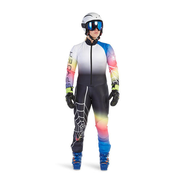 Performance GS Ski Racing Suit - Black Multi (Black) - Girls | Spyder